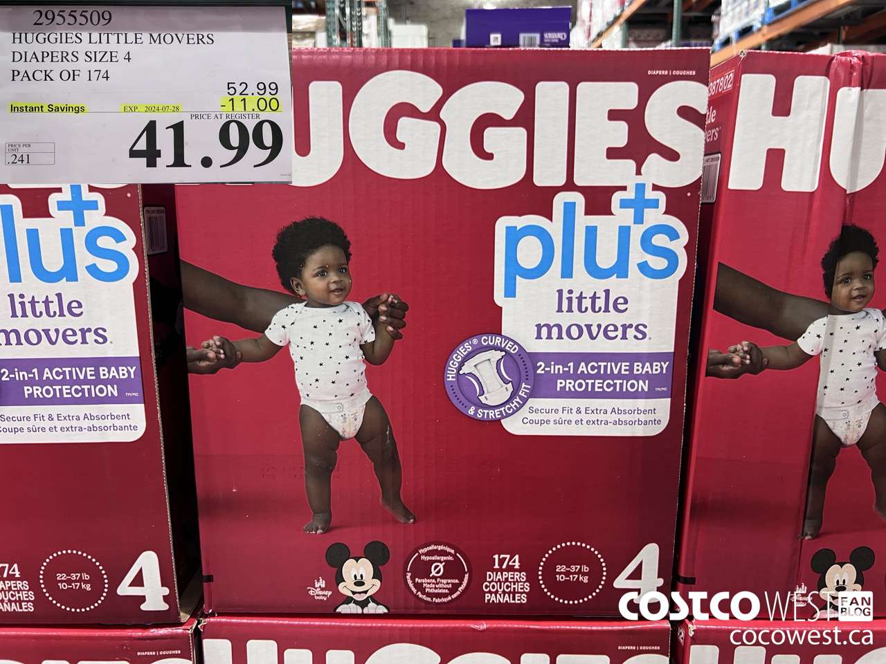 2955509 HUGGIES LITTLE MOVERS DIAPERS SIZE 4 PACK OF 174 ($11.00 INSTANT SAVINGS EXPIRES ON 2024-07-28) $41.99