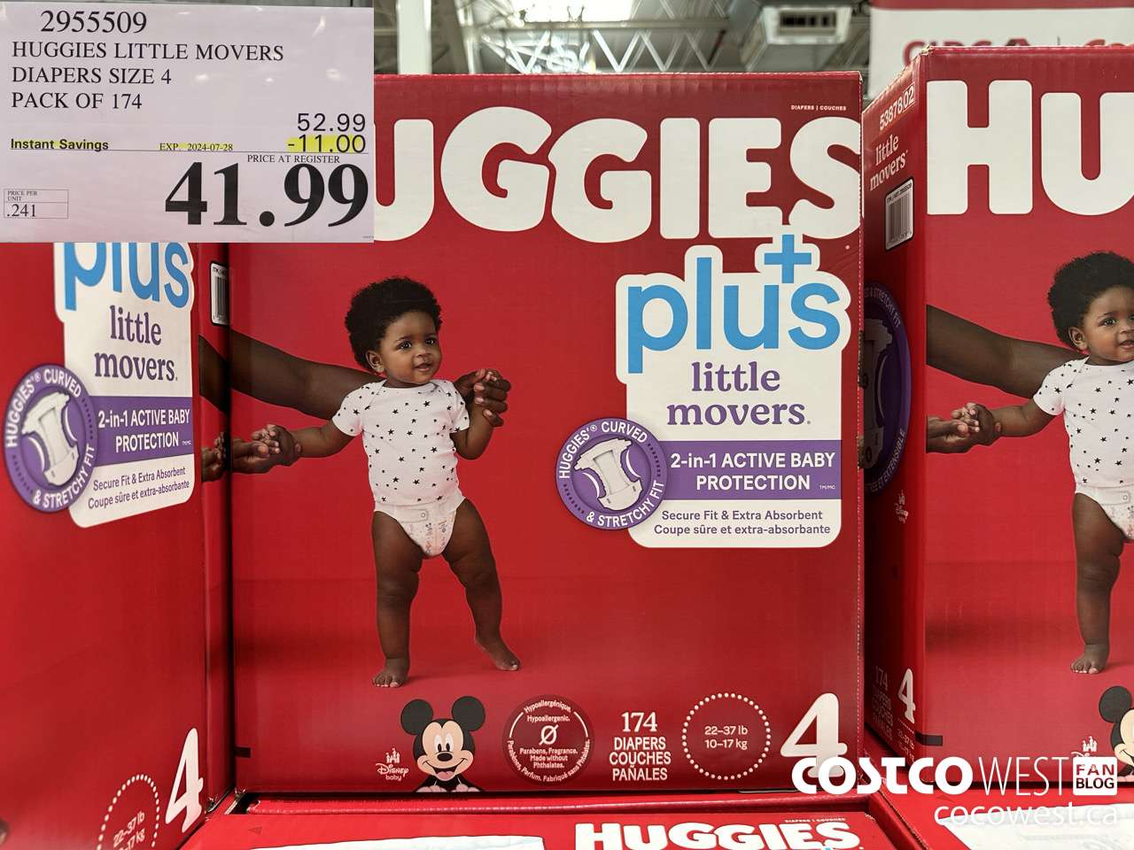 2955509 HUGGIES LITTLE MOVERS DIAPERS SIZE 4 PACK OF 174 ($11.00 INSTANT SAVINGS EXPIRES ON 2024-07-28) $41.99