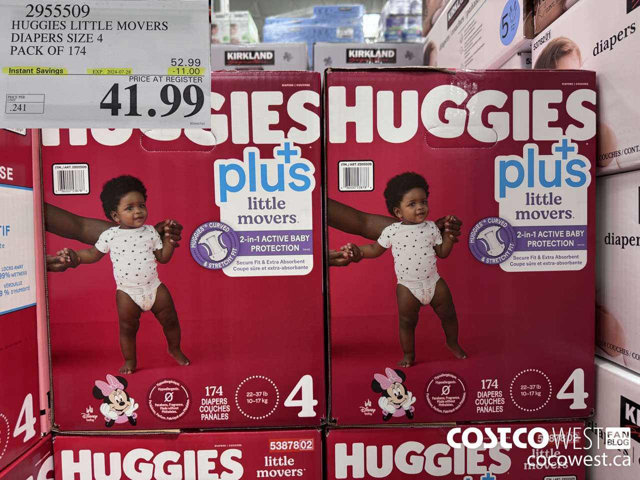 2955509 HUGGIES LITTLE MOVERS DIAPERS SIZE 4 PACK OF 174 ($11.00 INSTANT SAVINGS EXPIRES ON 2024-07-28) $41.99