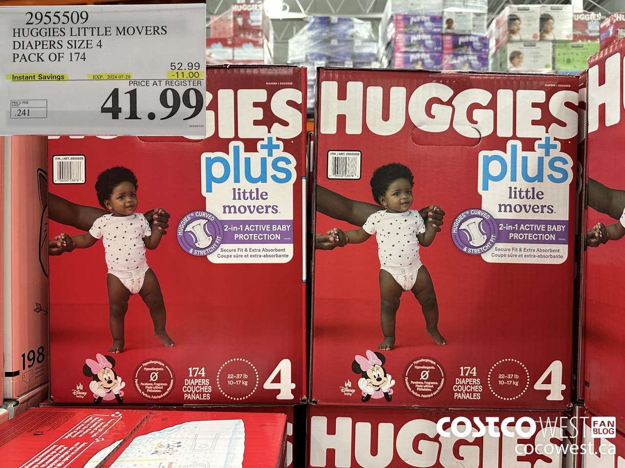 2955509 HUGGIES LITTLE MOVERS DIAPERS SIZE 4 PACK OF 174 ($11.00 INSTANT SAVINGS EXPIRES ON 2024-07-28) $41.99