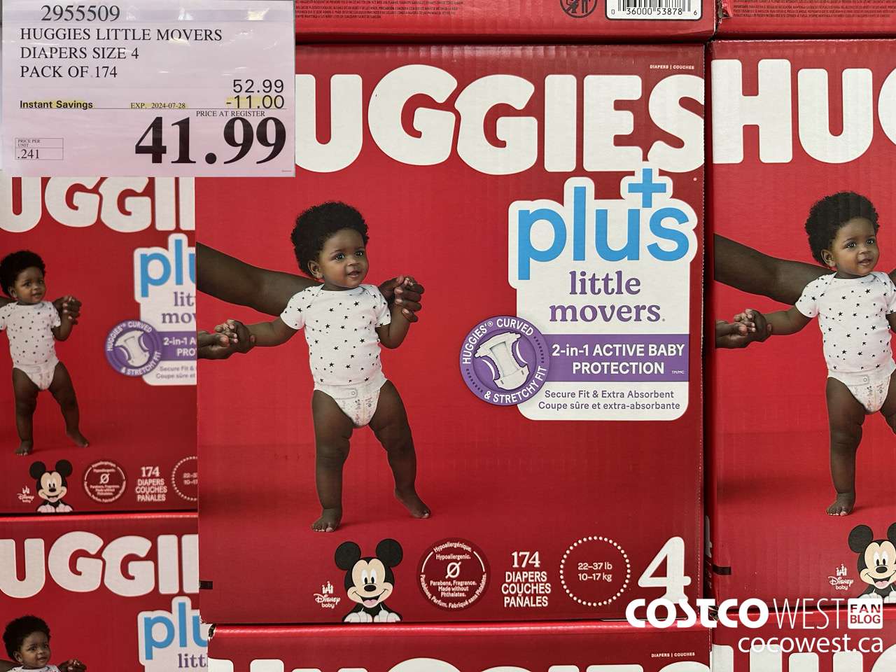 2955509 HUGGIES LITTLE MOVERS DIAPERS SIZE 4 PACK OF 174 ($11.00 INSTANT SAVINGS EXPIRES ON 2024-07-28) $41.99