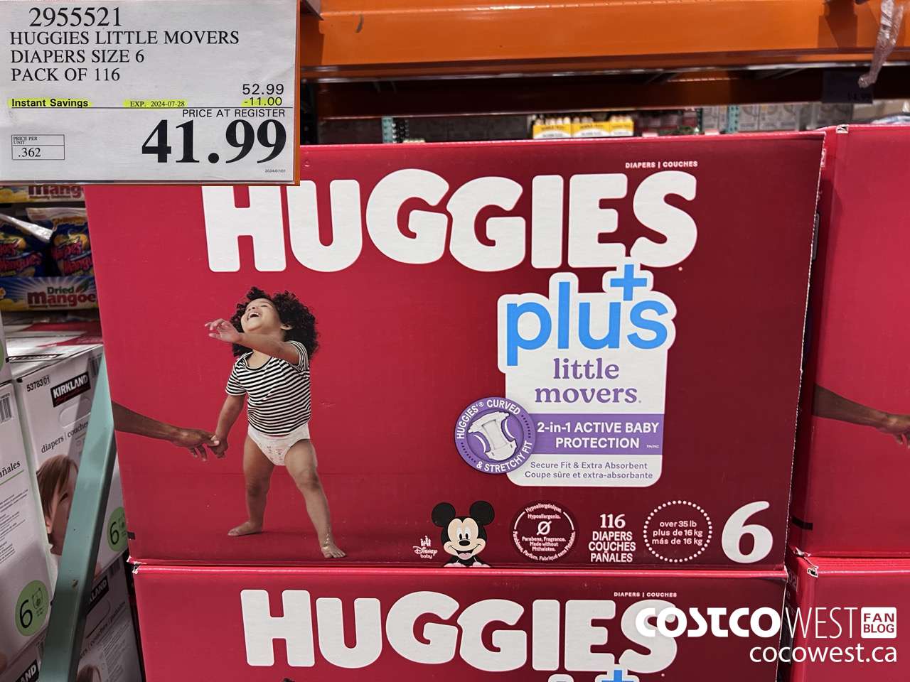 2955521 HUGGIES LITTLE MOVERS DIAPERS SIZE 6 PACK OF 116 ($11.00 INSTANT SAVINGS EXPIRES ON 2024-07-28) $41.99
