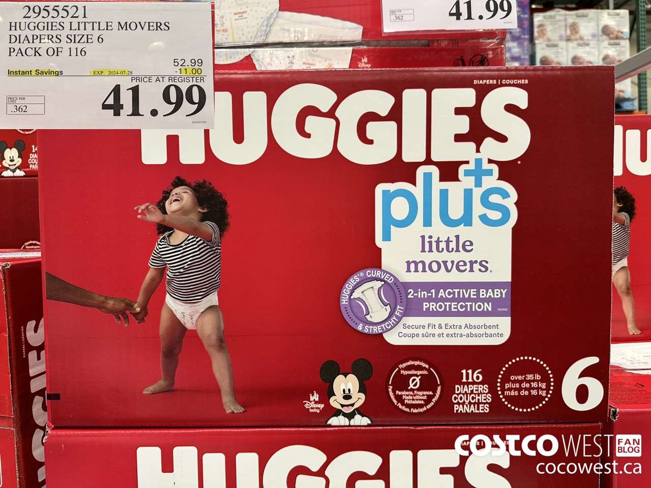 2955521 HUGGIES LITTLE MOVERS DIAPERS SIZE 6 PACK OF 116 ($11.00 INSTANT SAVINGS EXPIRES ON 2024-07-28) $41.99