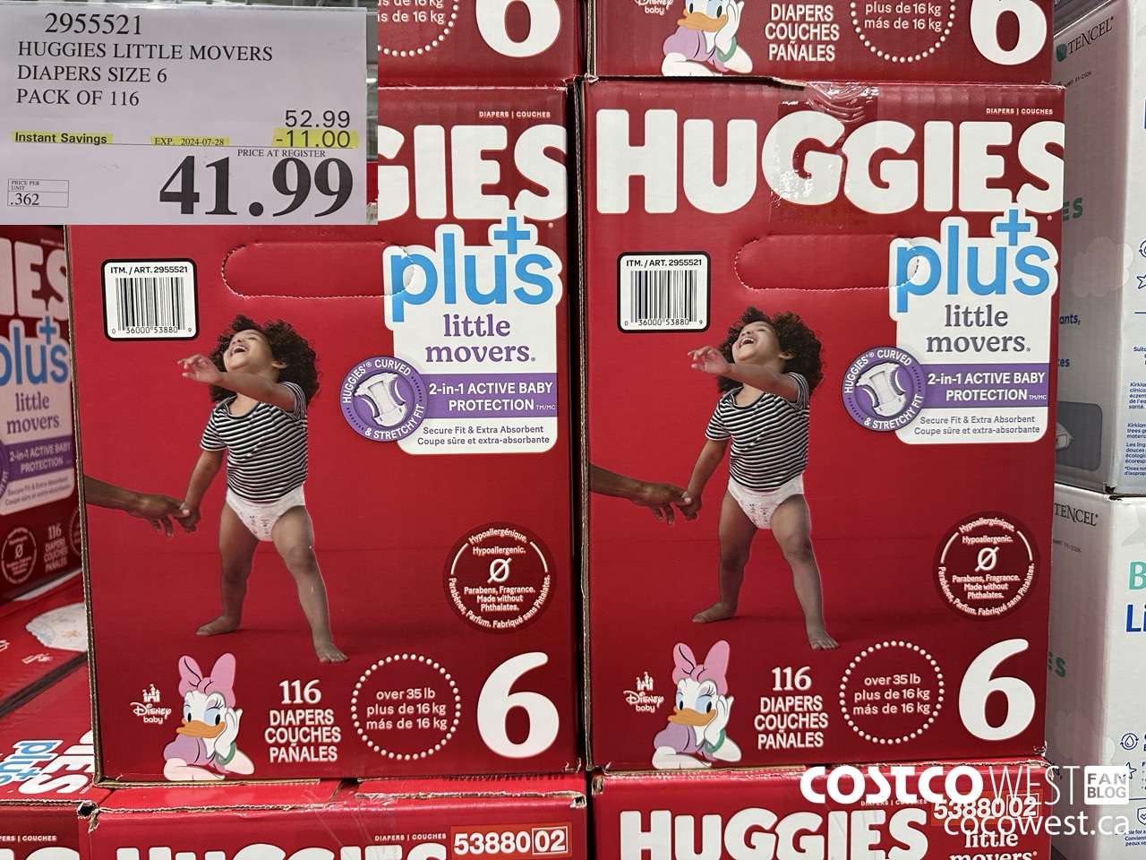 2955521 HUGGIES LITTLE MOVERS DIAPERS SIZE 6 PACK OF 116 ($11.00 INSTANT SAVINGS EXPIRES ON 2024-07-28) $41.99