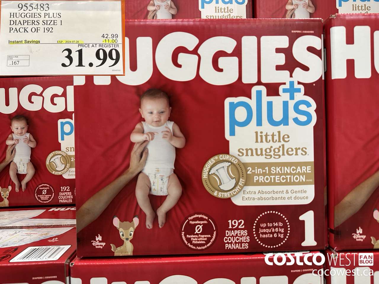 955483 HUGGIES LITTLE SNUGGLE SIZE 1 DIAPERS PACK OF 192 ($11.00 INSTANT SAVINGS EXPIRES ON 2024-07-28) $31.99