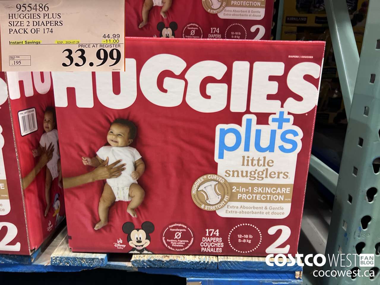 955486 HUGGIES LITTLE SNUGGLE SIZE 2 DIAPERS PACK OF 174 ($11.00 INSTANT SAVINGS EXPIRES ON 2024-07-28) $33.99