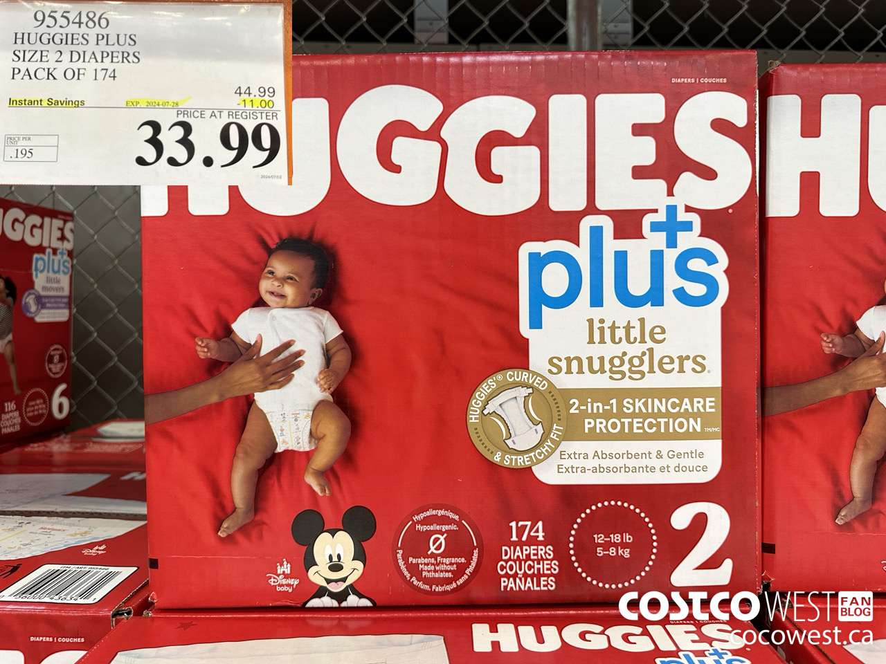 955486 HUGGIES LITTLE SNUGGLE SIZE 2 DIAPERS PACK OF 174 ($11.00 INSTANT SAVINGS EXPIRES ON 2024-07-28) $33.99