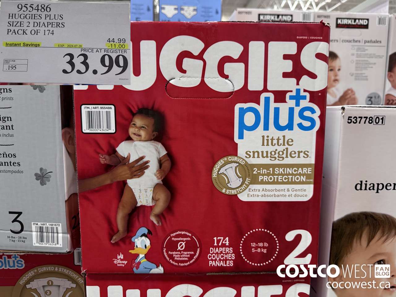 955486 HUGGIES LITTLE SNUGGLE SIZE 2 DIAPERS PACK OF 174 ($11.00 INSTANT SAVINGS EXPIRES ON 2024-07-28) $33.99