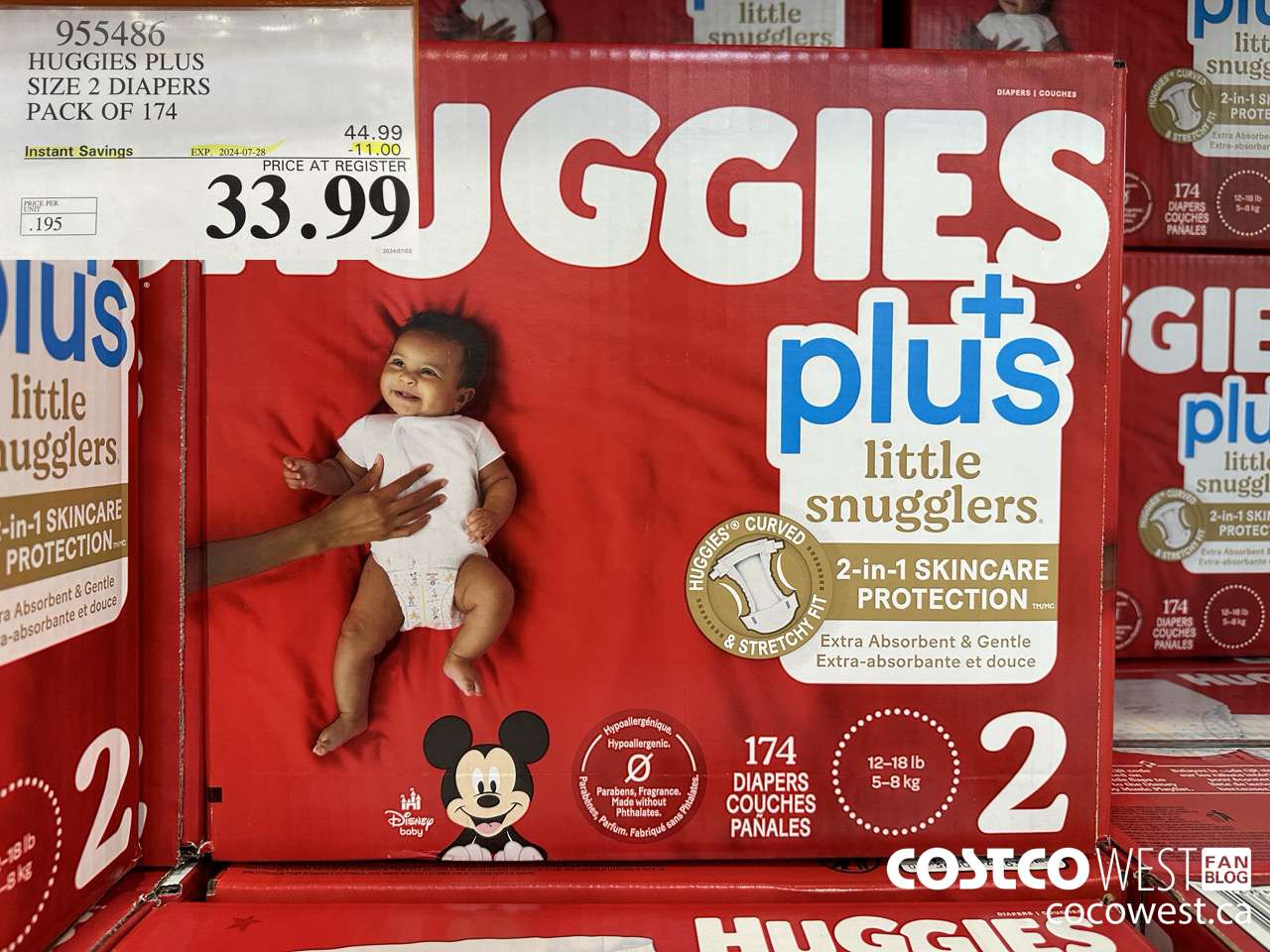 955486 HUGGIES LITTLE SNUGGLE SIZE 2 DIAPERS PACK OF 174 ($11.00 INSTANT SAVINGS EXPIRES ON 2024-07-28) $33.99