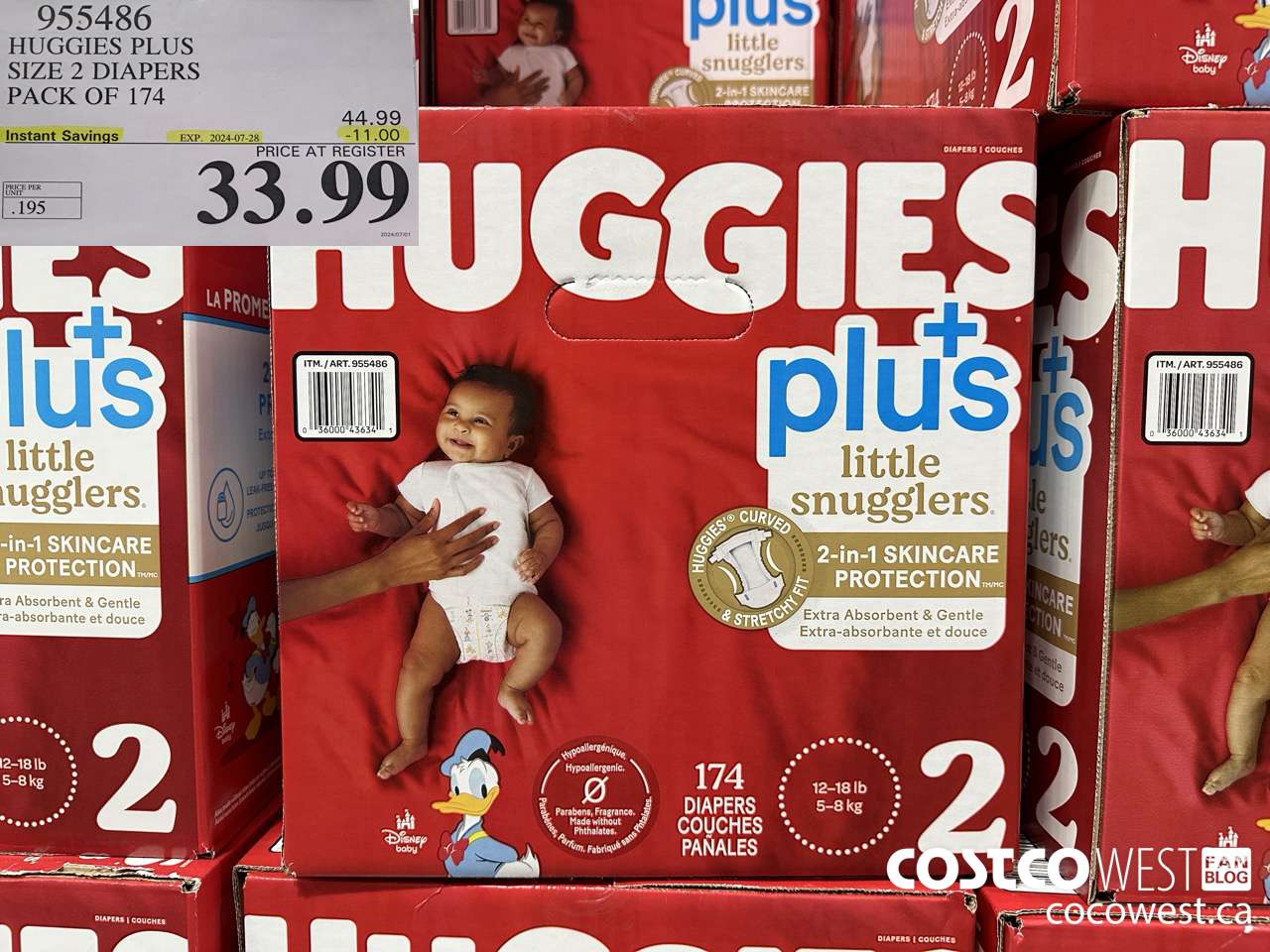 955486 HUGGIES LITTLE SNUGGLE SIZE 2 DIAPERS PACK OF 174 ($11.00 INSTANT SAVINGS EXPIRES ON 2024-07-28) $33.99