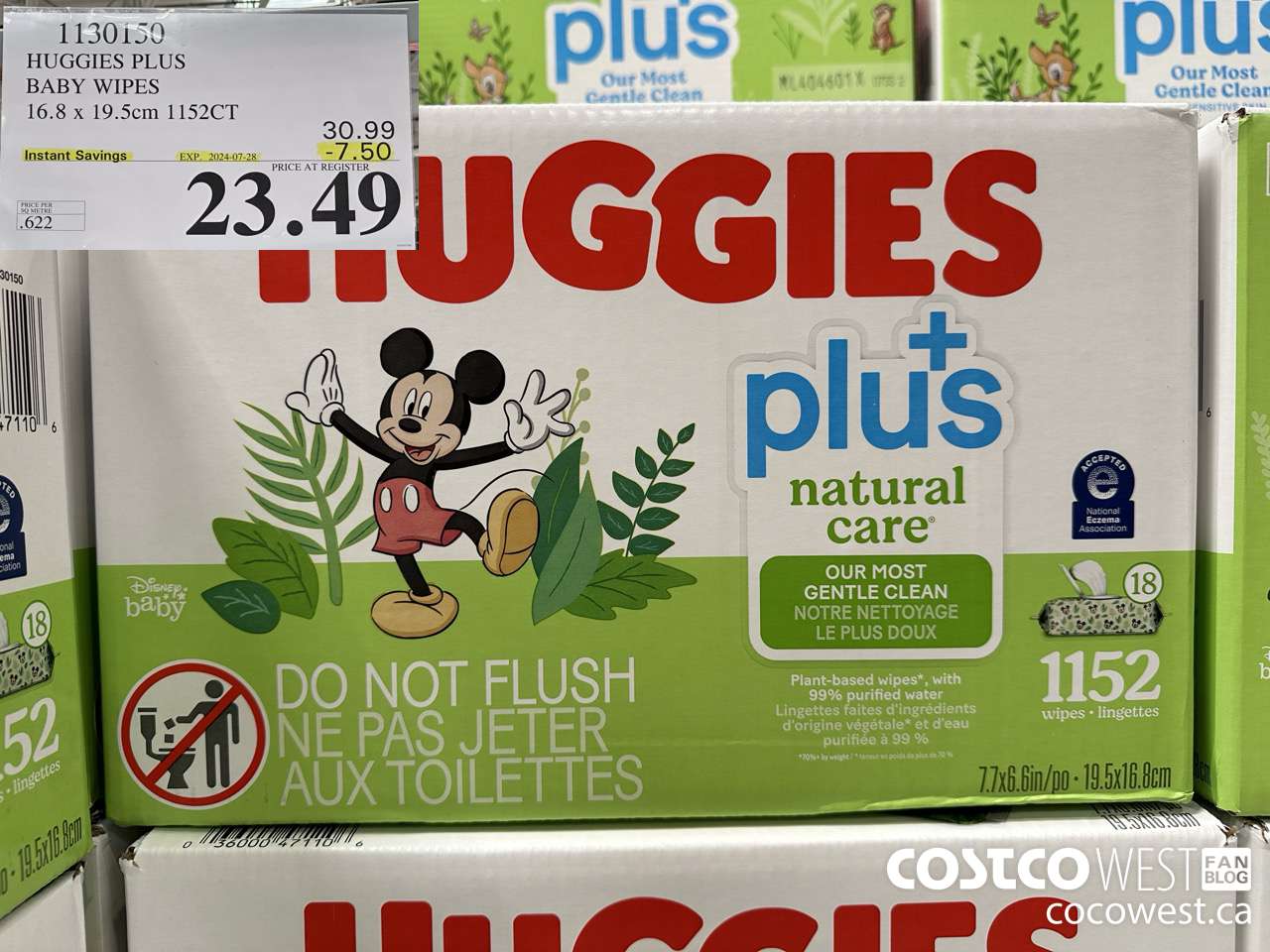 1130150 HUGGIES PLUS BABY WIPES 16.8 X 19.5 CM 1152CT ($7.50 INSTANT SAVINGS EXPIRES ON 2024-07-28) $23.49