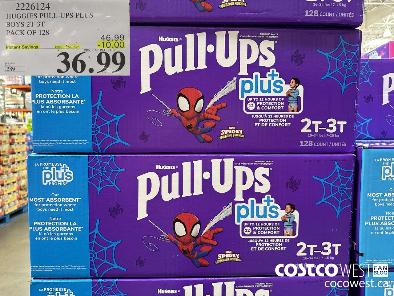 2226124 HUGGIES PULL-UPS PLUS BOYS 2T-3T PACK OF 128 ($10.00 INSTANT SAVINGS EXPIRES ON 2024-07-28) $36.99