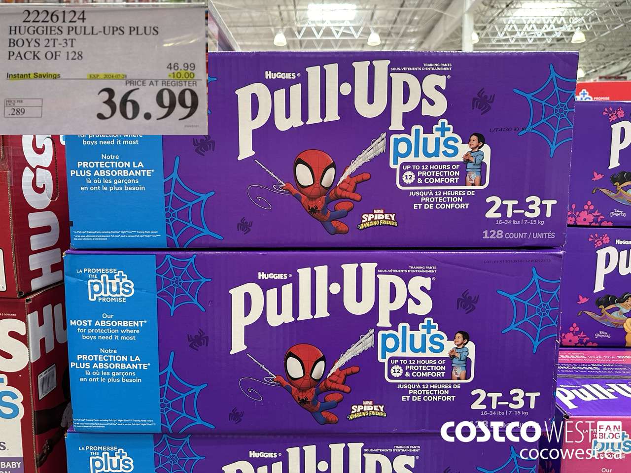 2226124 HUGGIES PULL-UPS PLUS BOYS 2T-3T PACK OF 128 ($10.00 INSTANT SAVINGS EXPIRES ON 2024-07-28) $36.99