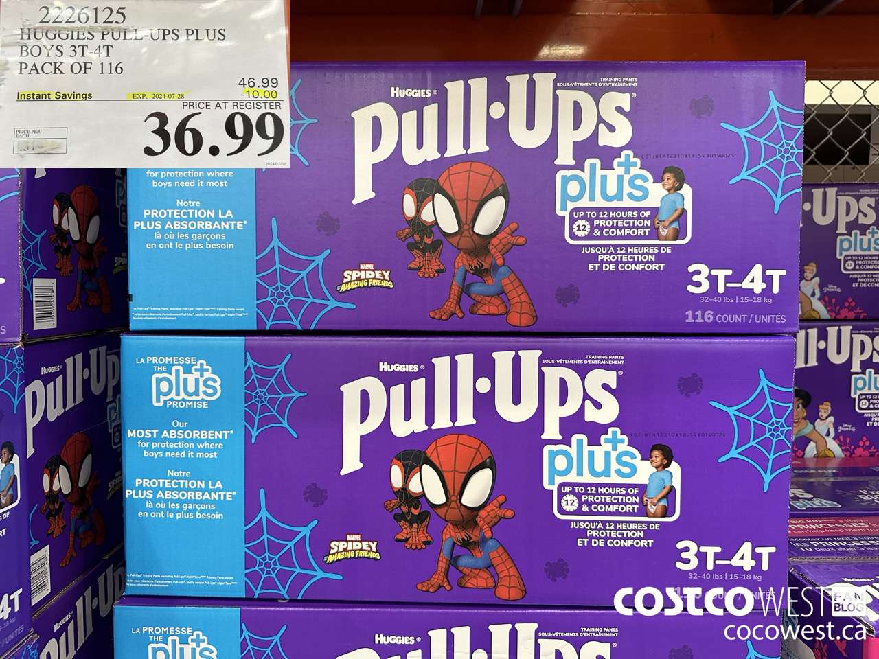 2226125 HUGGIES PULL-UPS PLUS BOYS 3T-4T PACK OF 116 ($10.00 INSTANT SAVINGS EXPIRES ON 2024-07-28) $36.99