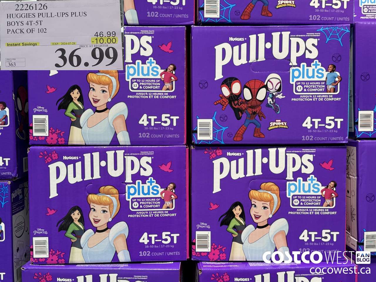 2226126 HUGGIES PULL-UPS PLUS BOYS 4T-5T PACK OF 102 ($10.00 INSTANT SAVINGS EXPIRES ON 2024-07-28) $36.99