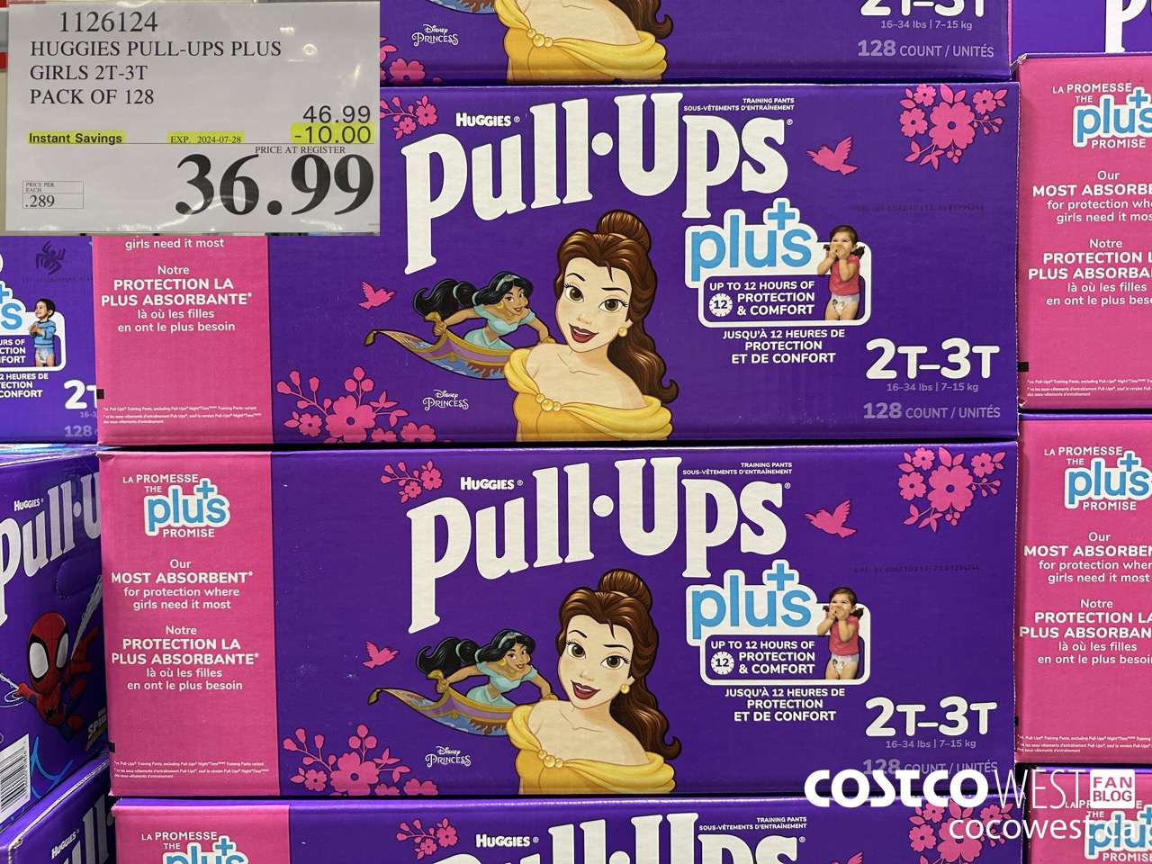 1126124 HUGGIES PULL-UPS PLUS GIRLS 2T-3T PACK OF 128 ($10.00 INSTANT SAVINGS EXPIRES ON 2024-07-28) $36.99