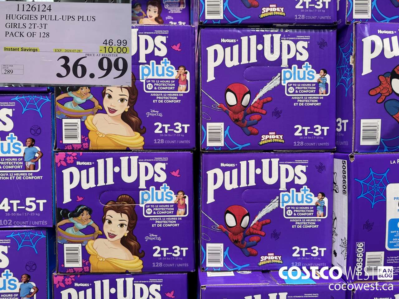 1126124 HUGGIES PULL-UPS PLUS GIRLS 2T-3T PACK OF 128 ($10.00 INSTANT SAVINGS EXPIRES ON 2024-07-28) $36.99