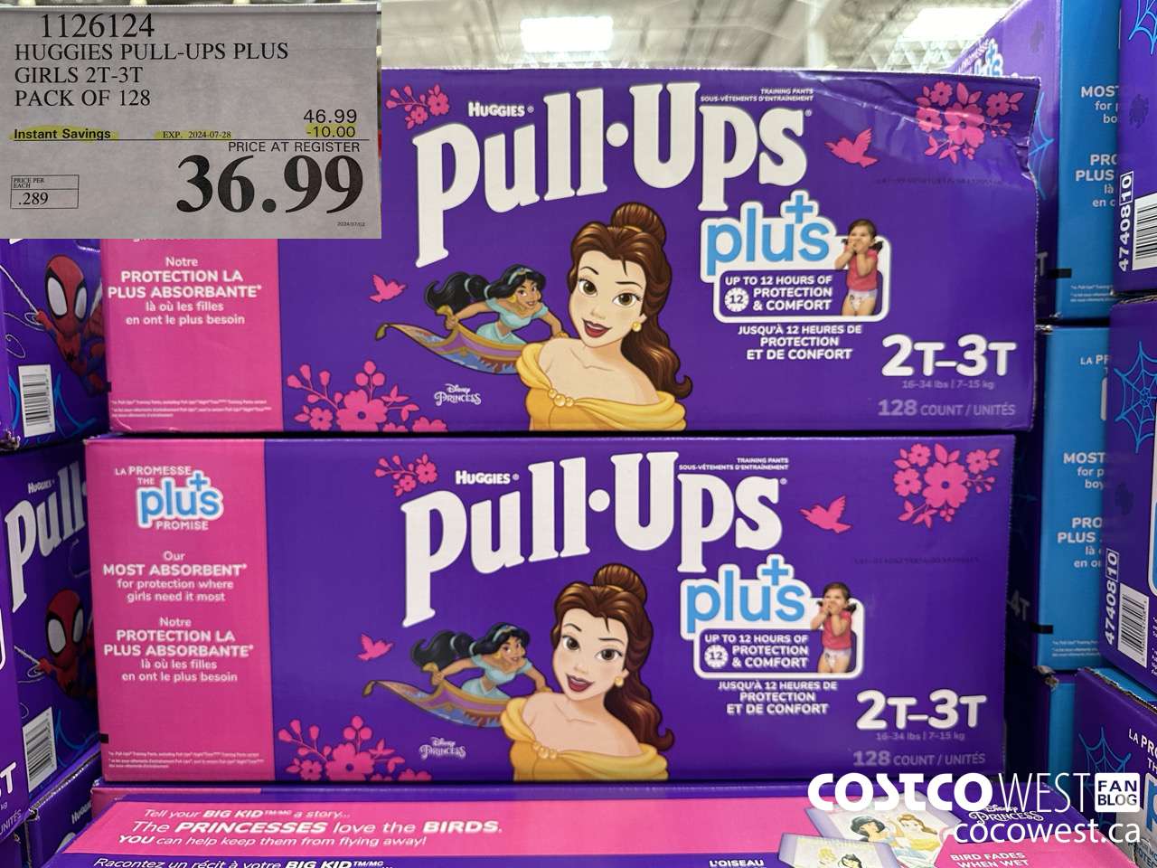 1126124 HUGGIES PULL-UPS PLUS GIRLS 2T-3T PACK OF 128 ($10.00 INSTANT SAVINGS EXPIRES ON 2024-07-28) $36.99