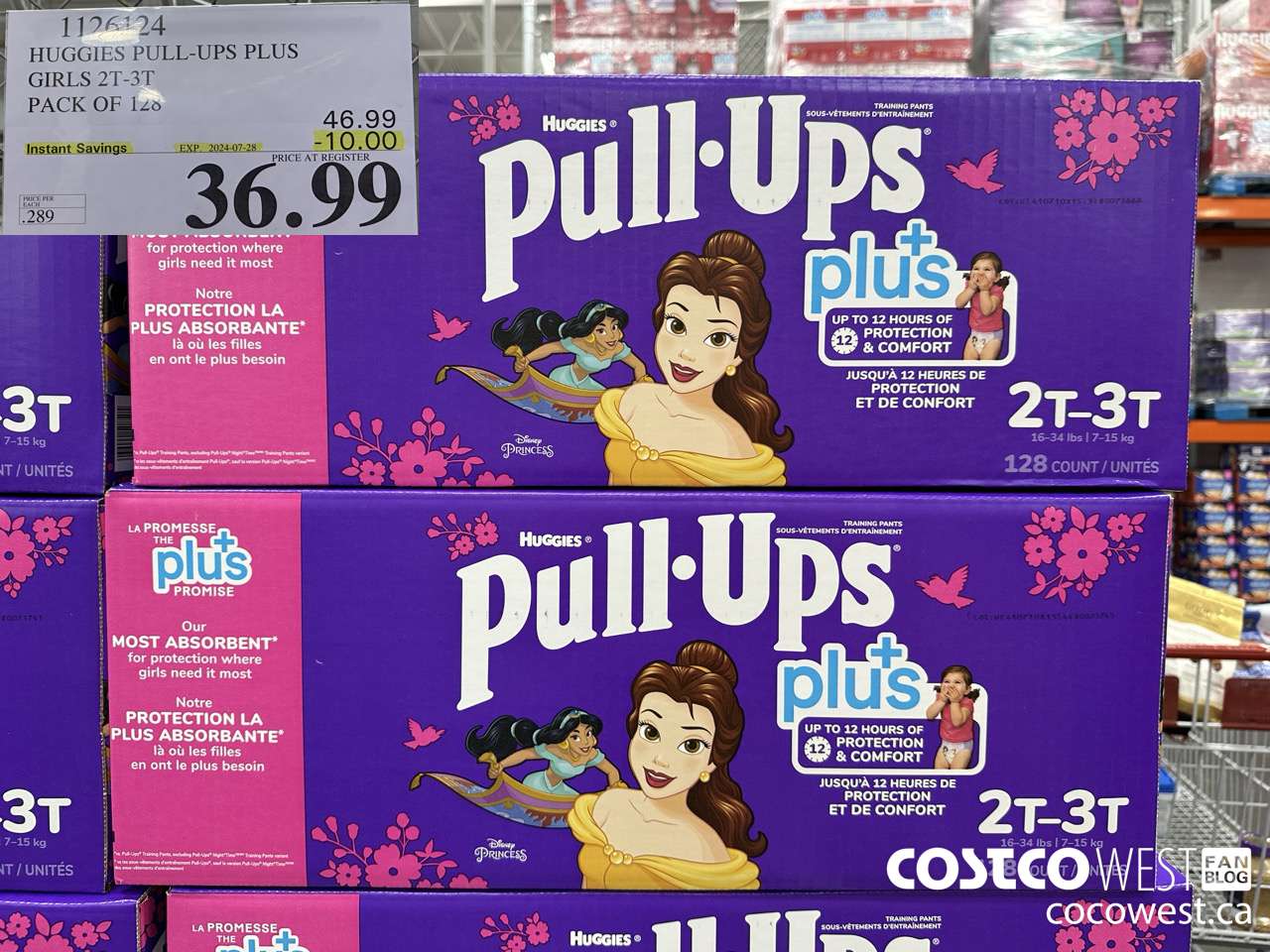 1126124 HUGGIES PULL-UPS PLUS GIRLS 2T-3T PACK OF 128 ($10.00 INSTANT SAVINGS EXPIRES ON 2024-07-28) $36.99