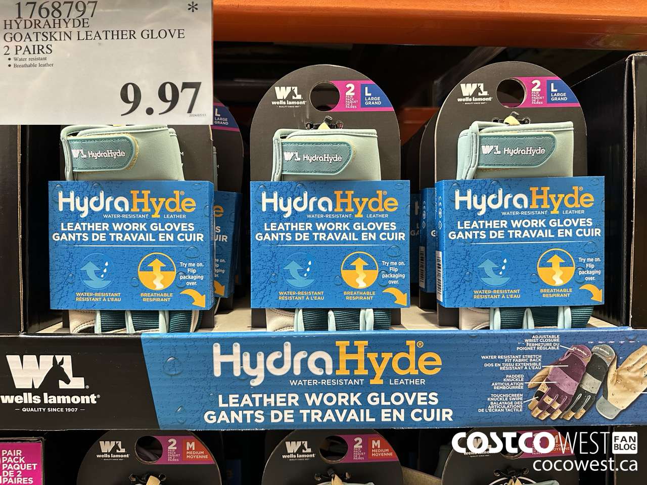 1768797 HYDRAHYDE GOATSKIN LEATHER GLOVE 2 PAIRS $9.97