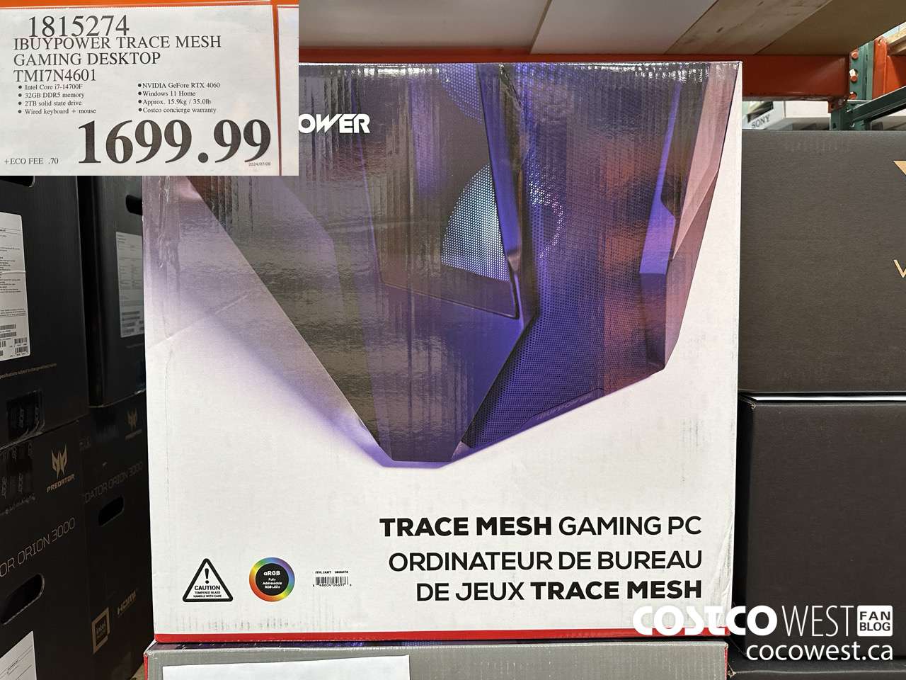 1815274 IBUYPOWER TRACE MESH GAMING DESKTOP TMI7N4601 $1699.99