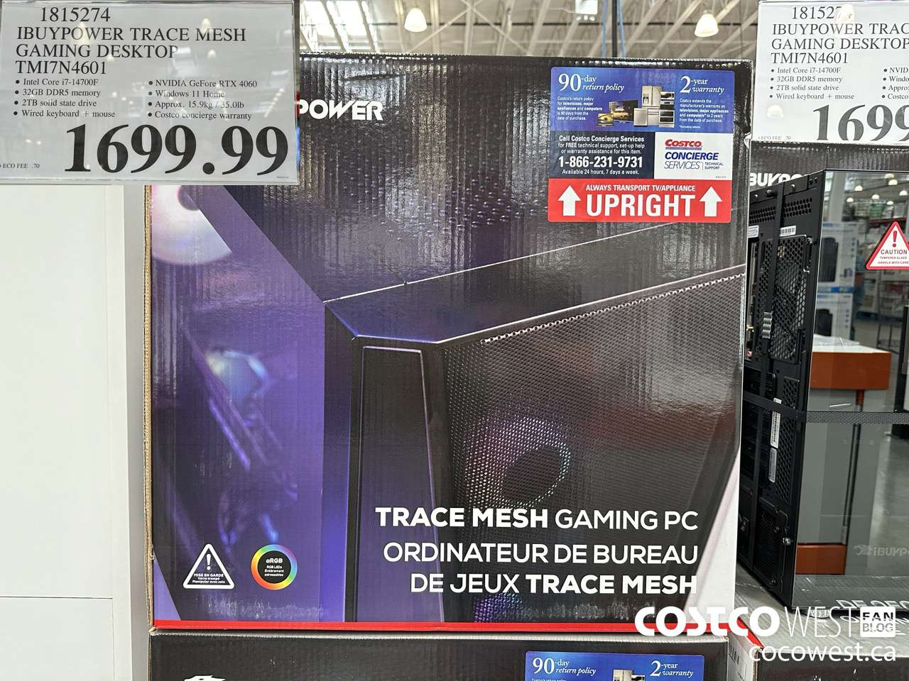 1815274 IBUYPOWER TRACE MESH GAMING DESKTOP TMI7N4601 $1699.99