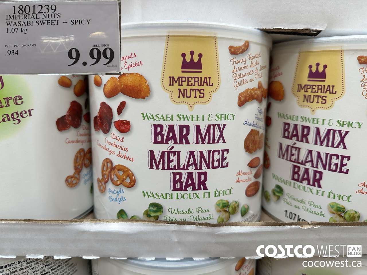 1801239 IMPERIAL NUTS WASABI SWEET + SPICY 1.07KG $9.99