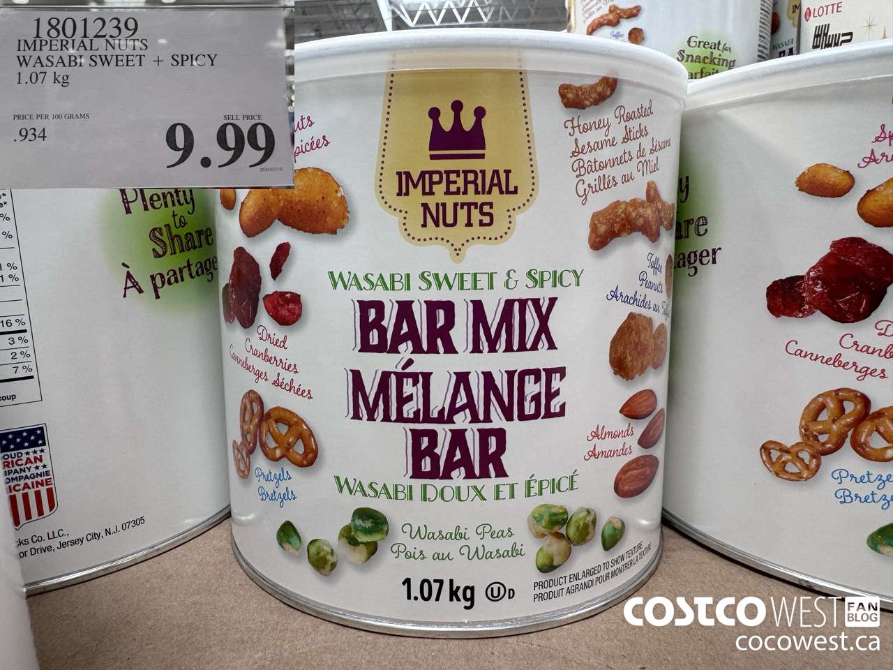 1801239 IMPERIAL NUTS WASABI SWEET + SPICY 1.07KG $9.99