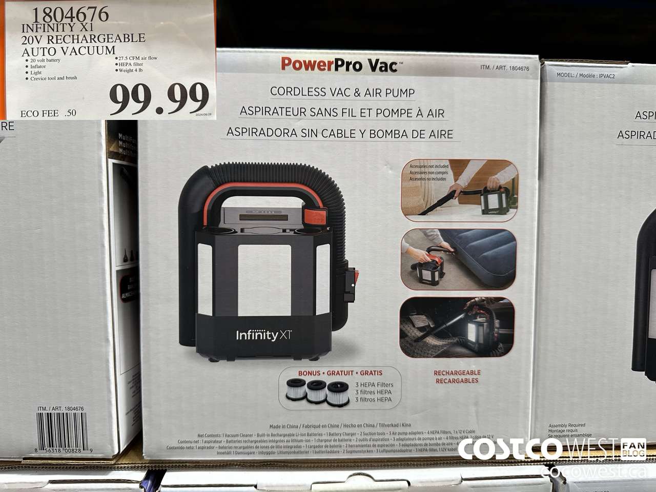 1804676 INFINITY X1 20V RECHAEGEABLE AUTO VACUUM $99.99