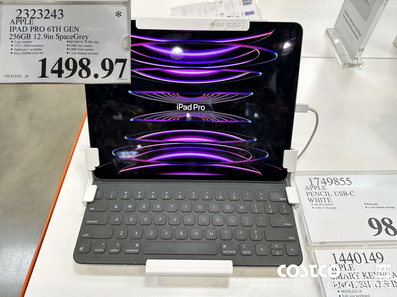 2323243 IPAD PRO 12.9 256GB SPACE GREY MNXR3VC/A $1498.97