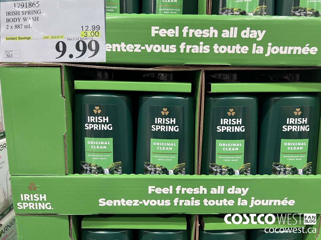 1791865 IRISH SPRING BODY WASH 2 X 887 M ($3.00 INSTANT SAVINGS EXPIRES ON 2024-07-07) $9.99