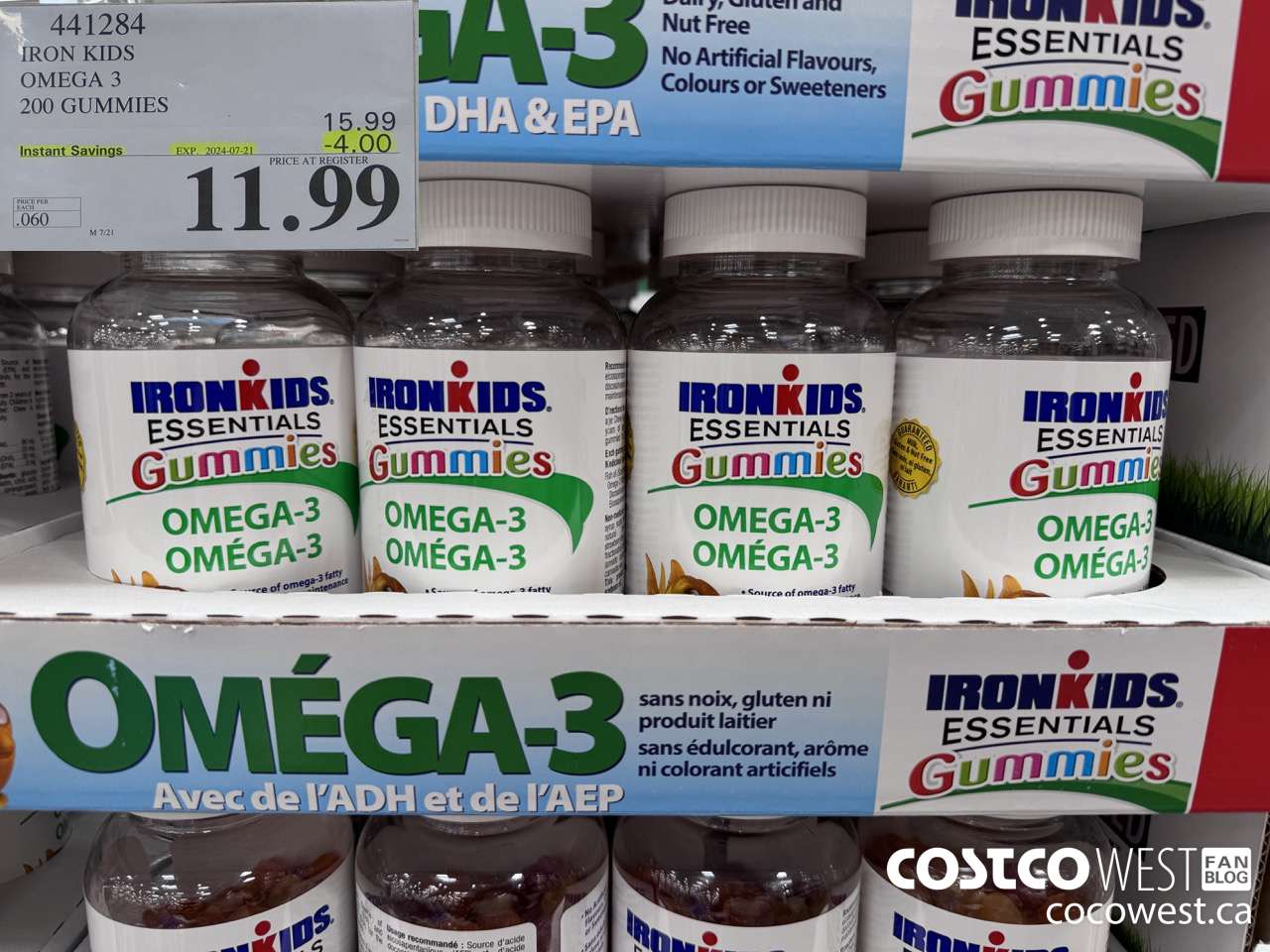 441284 IRON KIDS OMEGA 3 200 GUMMIES ($4.00 INSTANT SAVINGS EXPIRES ON 2024-07-21) $11.99