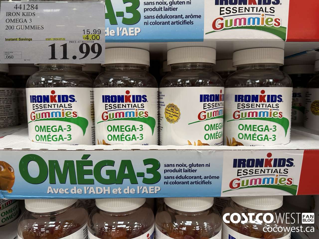 441284 IRON KIDS OMEGA 3 200 GUMMIES ($4.00 INSTANT SAVINGS EXPIRES ON 2024-07-21) $11.99