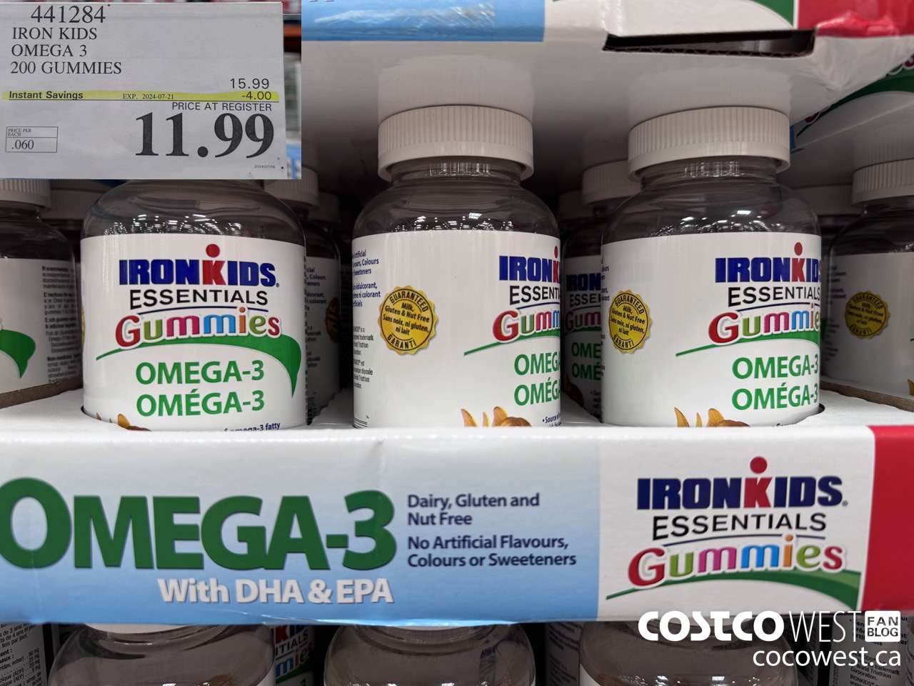 441284 IRON KIDS OMEGA 3 200 GUMMIES ($4.00 INSTANT SAVINGS EXPIRES ON 2024-07-21) $11.99