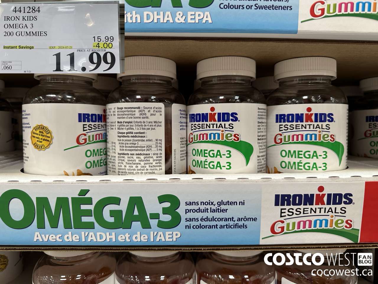 441284 IRON KIDS OMEGA 3 200 GUMMIES ($4.00 INSTANT SAVINGS EXPIRES ON 2024-07-21) $11.99