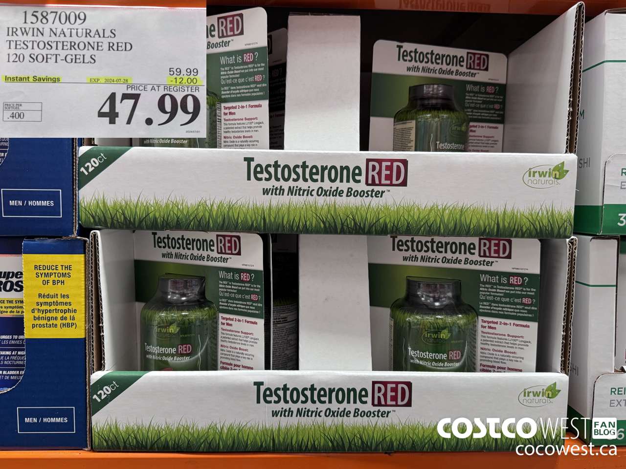 1587009 IRWIN NATURALS TESTOSTERONE RED 120 SOFT-GELS ($12.00 INSTANT SAVINGS EXPIRES ON 2024-07-28) $47.99