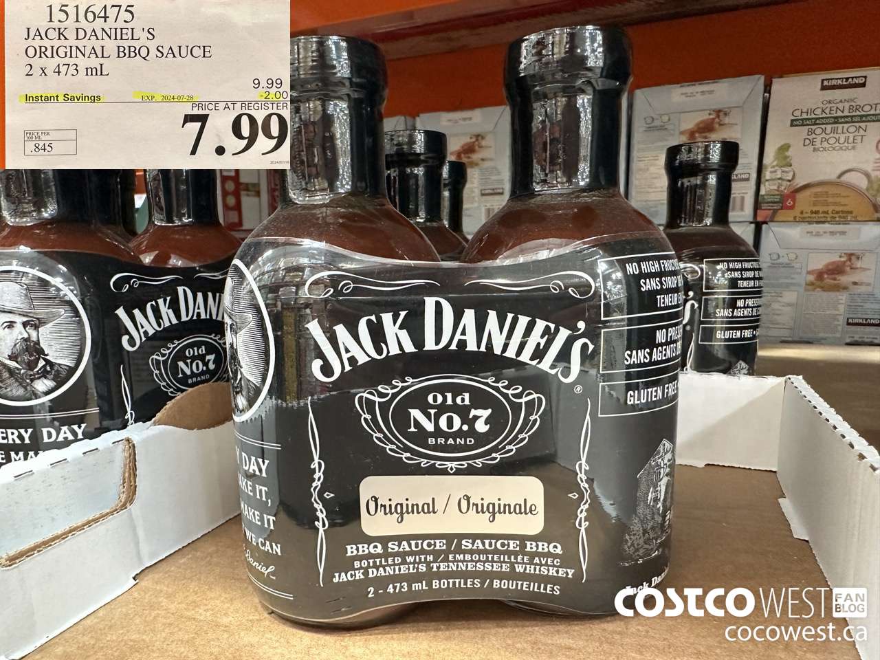 1516475 JACK DANIEL'S ORIGNAL BBQ SAUCE 2 x 473 mL  ($2.00 INSTANT SAVINGS EXPIRES ON 2024-07-28) $7.99