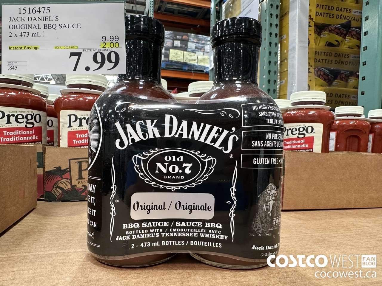 1516475 JACK DANIEL'S ORIGNAL BBQ SAUCE 2 x 473 mL  ($2.00 INSTANT SAVINGS EXPIRES ON 2024-07-28) $7.99