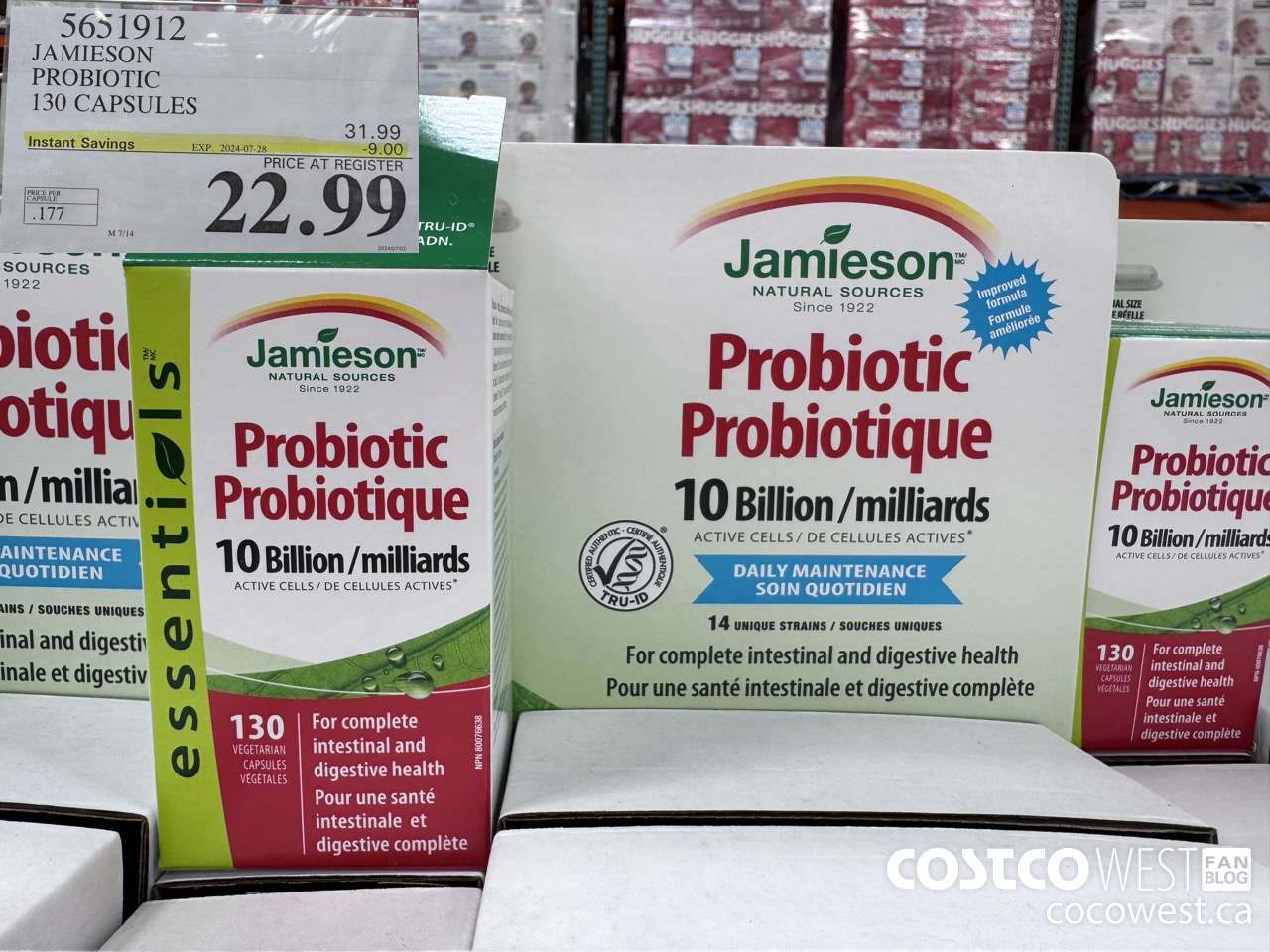 5651912 JAMIESON PROBIOTIC 130 CAPSULES ($9.00 INSTANT SAVINGS EXPIRES ON 2024-07-28) $22.99