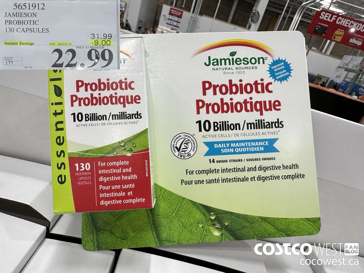 5651912 JAMIESON PROBIOTIC 130 CAPSULES ($9.00 INSTANT SAVINGS EXPIRES ON 2024-07-28) $22.99