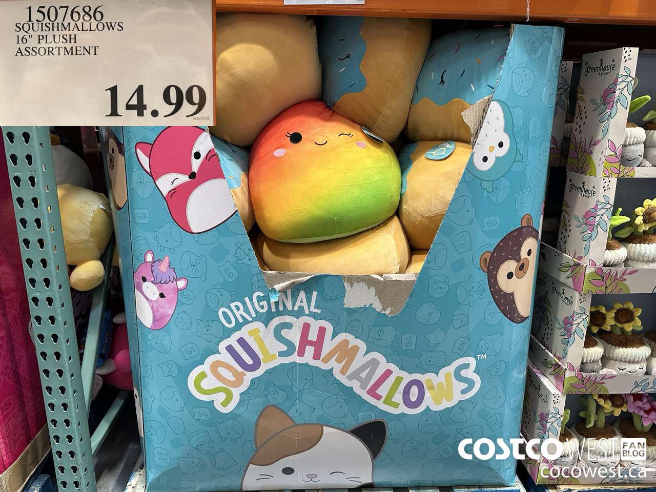 1507686 JAZWARES SQUISHMALLOWS 16 INCH PLUSH ASSORTMENT $14.99