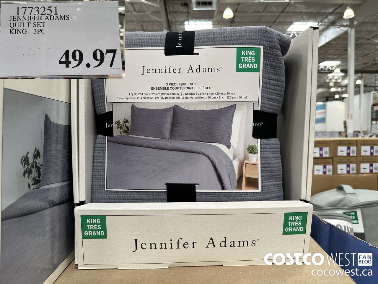 1773251 JENNIFER ADAMS QUILT SET KING 3PC $49.97