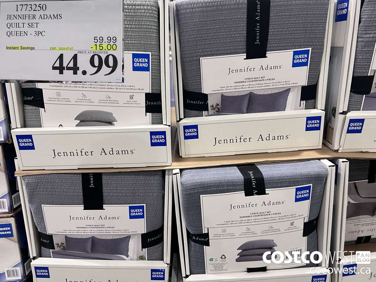 1773250 JENNIFER ADAMS QUILT SET QUEEN 3PC ($15.00 INSTANT SAVINGS EXPIRES ON 2024-07-07) $44.99