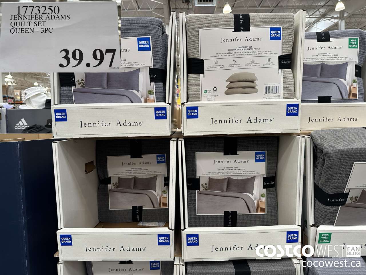 1773250 JENNIFER ADAMS QUILT SET QUEEN 3PC $39.97