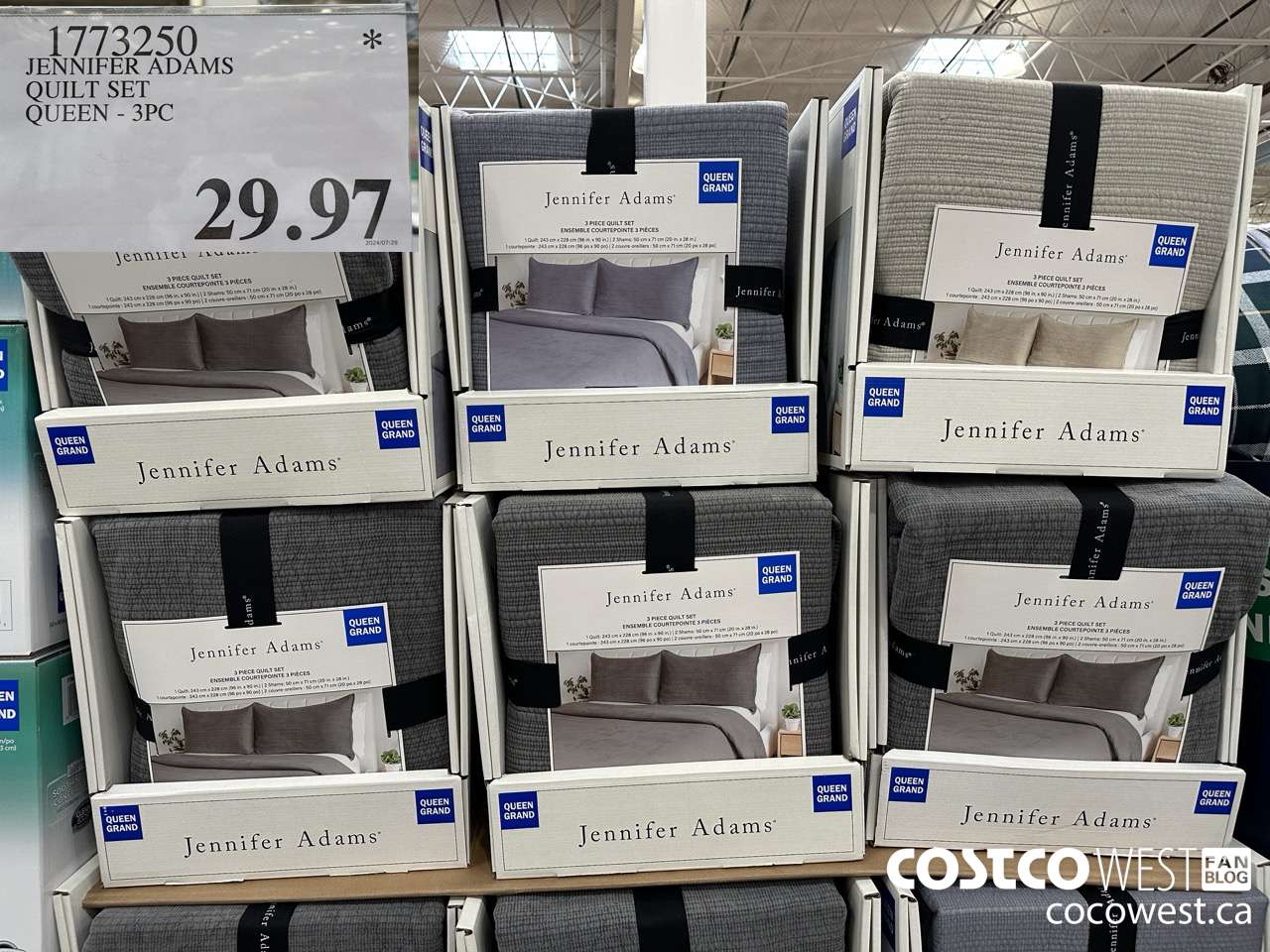 1773250 JENNIFER ADAMS QUILT SET QUEEN 3PC $29.97