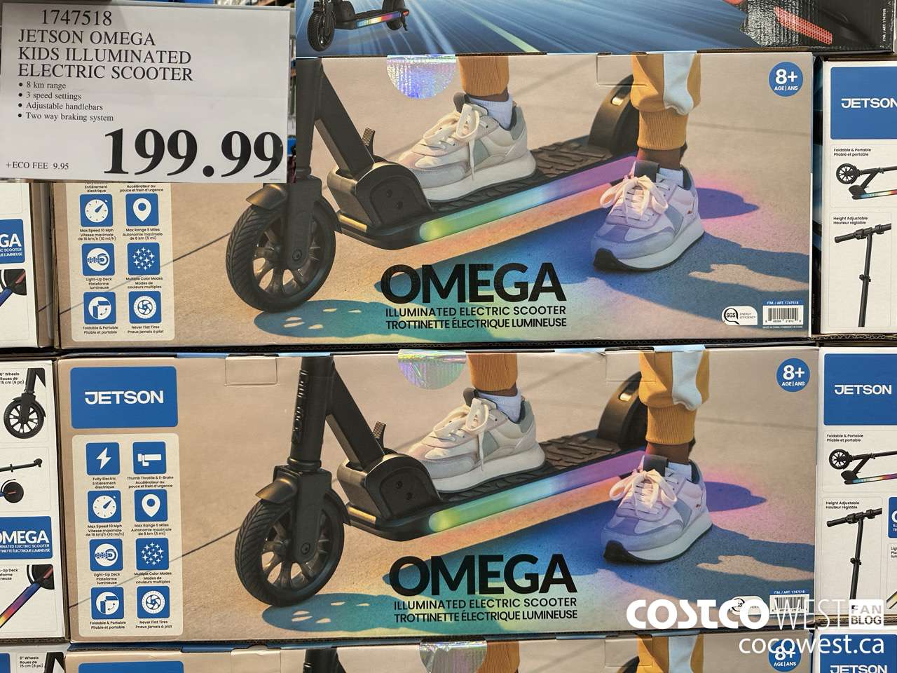 1747518 JETSON OMEGA KIDS ILLUMINATED ELECTRIC SCOOTER $199.99