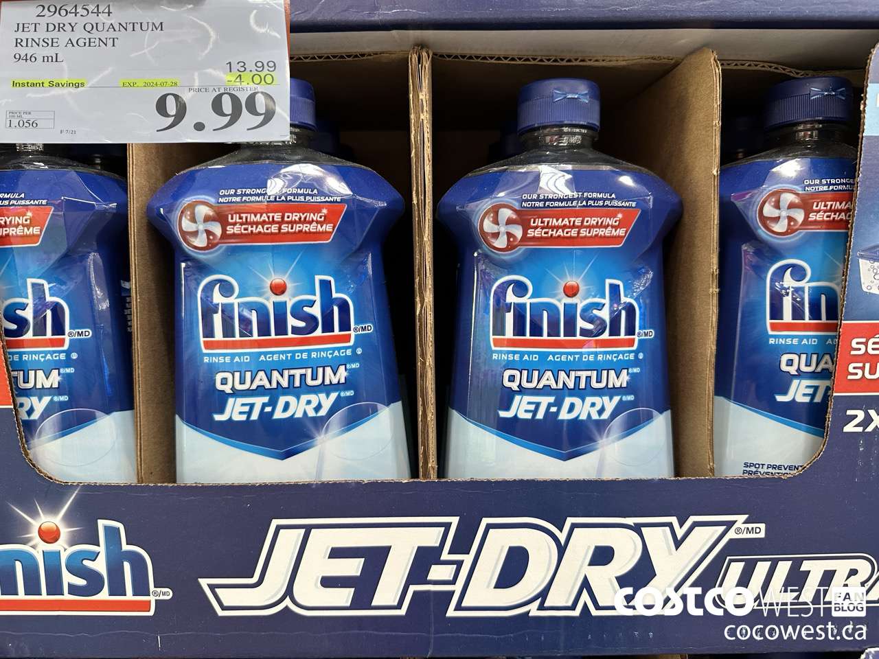 2964544 JET DRY ULTRA RINSE AGENT 946 mL ($4.00 INSTANT SAVINGS EXPIRES ON 2024-07-28) $9.99