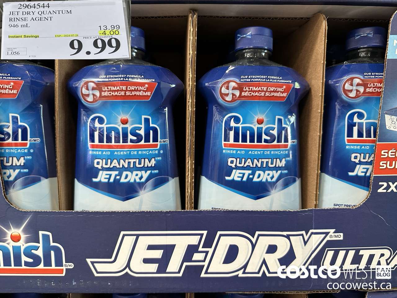 2964544 JET DRY ULTRA RINSE AGENT 946 mL ($4.00 INSTANT SAVINGS EXPIRES ON 2024-07-28) $9.99