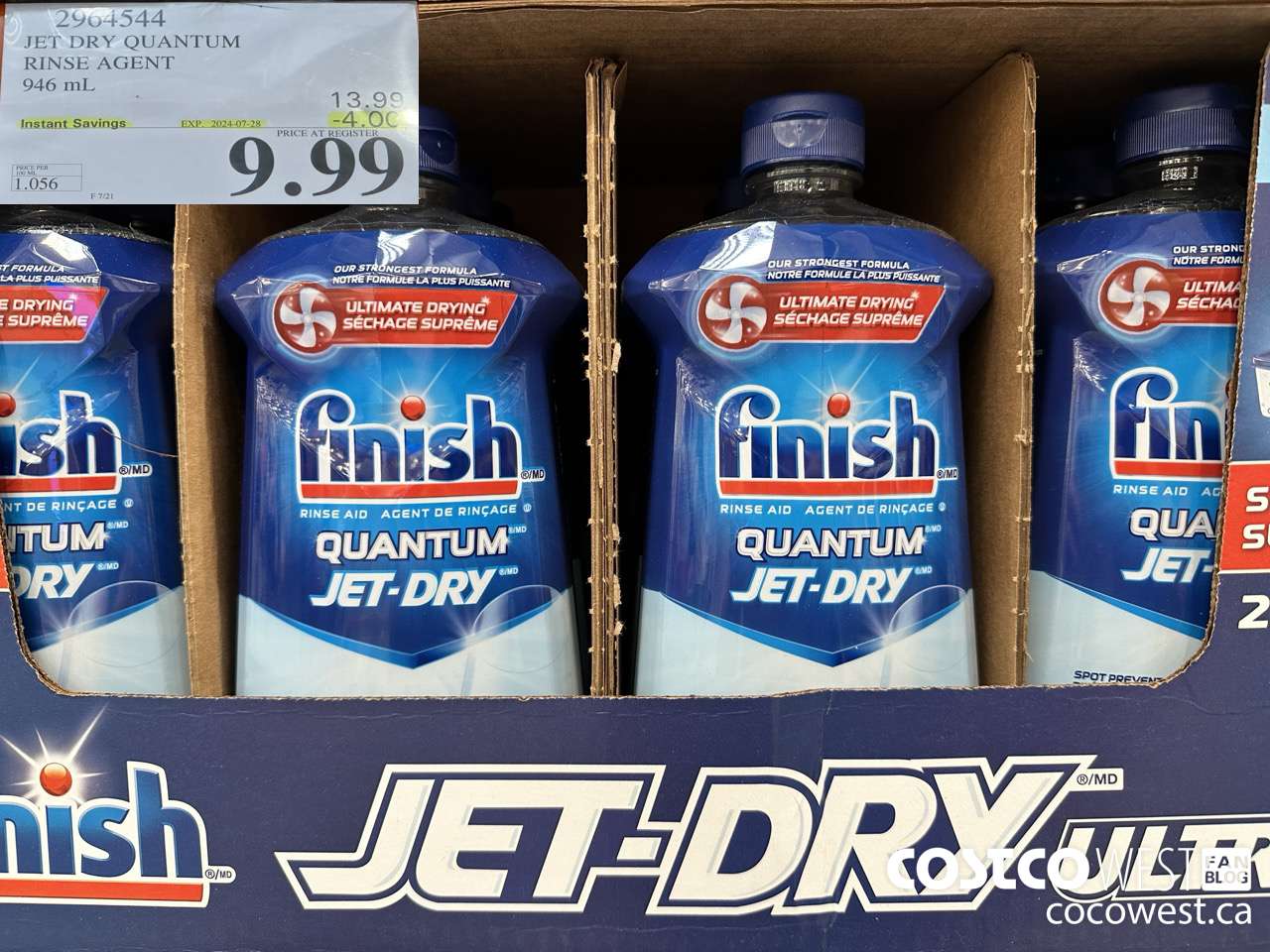 2964544 JET DRY ULTRA RINSE AGENT 946 mL ($4.00 INSTANT SAVINGS EXPIRES ON 2024-07-28) $9.99