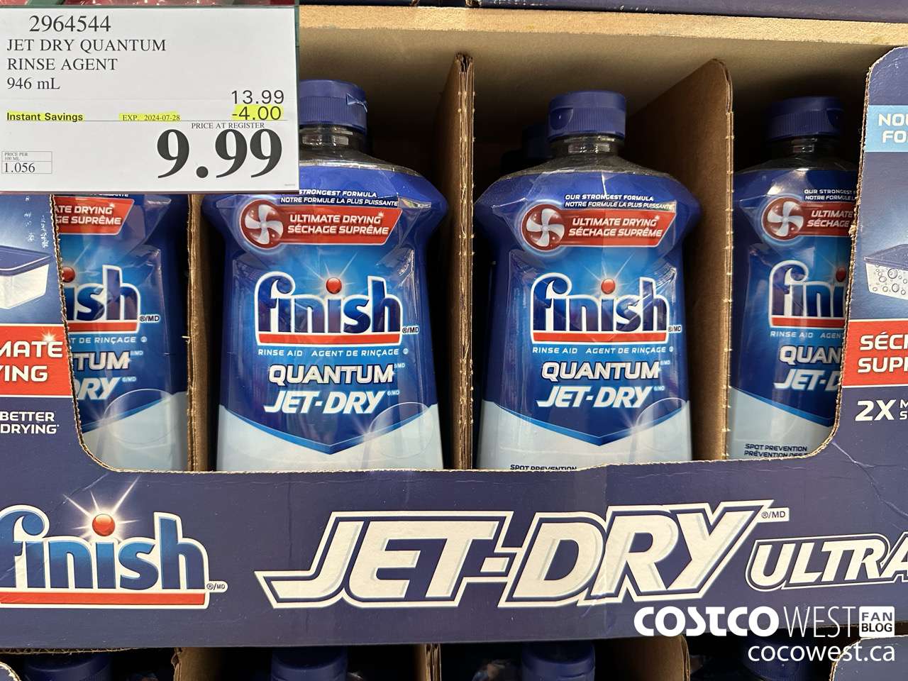 2964544 JET DRY ULTRA RINSE AGENT 946 mL ($4.00 INSTANT SAVINGS EXPIRES ON 2024-07-28) $9.99